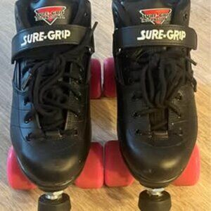 Black Sure Grip Rebel Aerobic Outdoor Roller Skates Size 8 men/7women